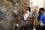 Participants enjoyed a new activity this year, adaptive rock climbing