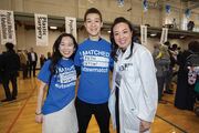 (Left to right) Brenda Zhou and Joshua Mehr celebrate their matches to UTSW with Melanie Sulistio, Ph.D., Associate Professor of Internal Medicine.