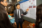 Medical student Ahneesh Mohanty explains his research project that compared two eye procedures in patients with facial palsy.
