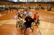Wheelchair football drew a large group of players.