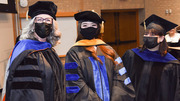 Karen Brewer-Mixon, Ph.D., CRC, Associate Professor, Applied Clinical Research (left); graduate Chung Lin Kew, Ph.D., Applied Clinical Research (center); and Shannon Juengst, Ph.D.