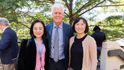 Dr. Olson poses for a photo at the reception with Ning Liu, Ph.D., (left) and Elizabeth Chen, Ph.D.