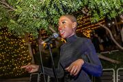 Executive Recruiter Brittanny Anderson brought her vocal stylings to the post-ceremony reception on McDermott Plaza.