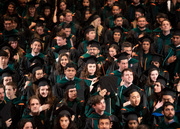 The Class of 2019 during the national anthem.