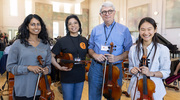 From left: Drs. Ananthakrishnan, Feng, and Quigley and Ms. Wang are all smiles after a successful practice.