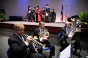 Classic Brass plays the procession for the commencement ceremony.