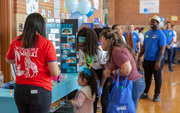 The Rusk Middle School gyms and hallways were lined with informational booths for attendees.