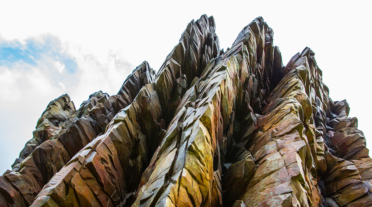 Detailed view of sculpture's texture