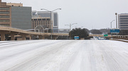 Harry Hines Boulevard in the Southwestern Medical District became nearly deserted with few vehicles on the road as many businesses were closed.