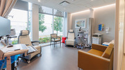 Here is a view of an infusion room where patients can receive treatment together.