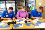 From left: Christopher Cannon, doctor of physical therapy student; Holly Burke, master of prosthetics and orthotics student; and Eli Thom, doctor of physical therapy student