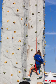 Some walkers even had enough energy left over to scale the climbing wall.