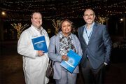 A terrific trio from the Department of Radiology (from left): Dr. Travis Browning, Dr. Cecelia Brewington (a 2020 Institutional Service Award winner), and Dr. Ivan Pedrosa