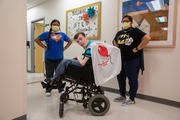 From left: Martha Merlan, Certified Medical Office Assistant; Cameron Brown, patient; and Cindy Tijerina, Certified Medical Office Assistant