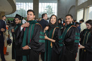 UTSW Medical School students in lobby following commencement
