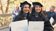 Shraddha Bista (left) and Tricia Interino, Doctor of Physical Therapy graduates