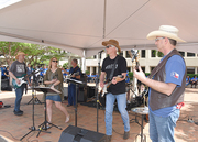 UT Southwestern's faculty band - the Transactivators - performed at the Party on the Plaza.