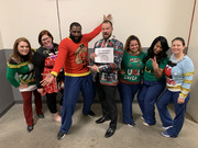 Left to right: Judith Ramos, Ashley Long, Justin Minor, Jeremy Stanton, Victoria Minaya, Donna Russ, and Mónica Rincón – William P. Clements Jr. University Hospital