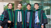 From left, Alex Goff, M.D., Benji Popokh, M.D., Michael Zuazua, M.D., and Lucas Zeida Haar, M.D., capture the special day with a group photo.