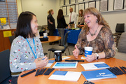 Dr. Katrina Mar, postdoctoral researcher, and Dr. Lisa Gardner, Assistant Dean in the Graduate School of Biomedical Sciences