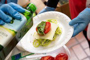 Pretty plated: Building the pesto caprese zucchini noodle salad