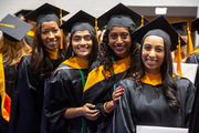 From left: Ashleigh Jones, Jeeba Joseph, Sandra Joshua, and Amrita Kamboj, master of physician assistant studies graduates