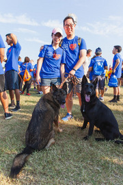 This pair seemed to have a good time, but with two tuckered out pooches in tow.