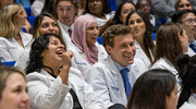 Students in the 2026 cohort of UT Southwestern’s Physician Assistant Studies Program listened with enthusiasm to the program after receiving their white coats. The ceremony was held in the Tom and Lula Gooch Auditorium in July.