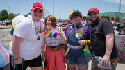 Parade: From left: UTSW employee Callie Leahy-Wicks, nieces Zoe Wicks and Bella Torres, and spouse Sean Wicks enjoy the parade.