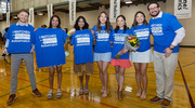 More matches proudly displayed! From left: Christian Alvarez, Anjali Kalra, Keerthana Chakka, Kim Le, Annie He, Marilyn Lu, and Garrett Sherrill.