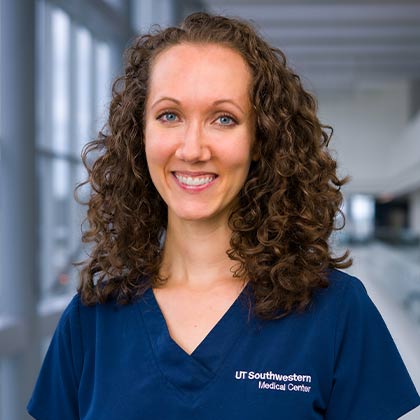 woman in blue scrubs