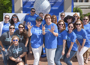 The Development and Alumni Relations team gathered for a group photo during the Party on the Plaza.