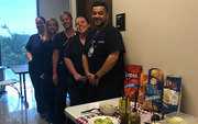 Christie Nichols, Oncology Nursing Supervisor: Nurses ready to chow down on burgers provided by the Pharmacy team.