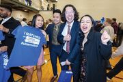 (Left to right) Huong Tran, Tri Pham, Keonnie Parrilla, and Ofelia Negrete Vasquez celebrate.