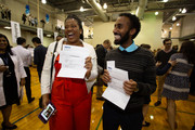 Vanessa Norris, who matched in Obstetrics-Gynecology at Louisiana State University in New Orleans, celebrates with Degian Ghebermicael, who matched in Internal Medicine at Tulane University.