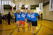 Courtney Ritchie, Clara Telford, Kristen Murphy, and Bethany Werner celebrate their matches.