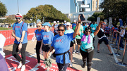 UTSW supporters wave to the cameras upon completing the walk.