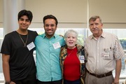 Volunteer Aryan Verma (second from left), with Hidalia Myers and Joseph “Joe” Myers, Spiritual Care and Support volunteers who serve in special events at the Harold C. Simmons Comprehensive Cancer Center and with NICU