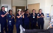 Sharon Le Roux, Interim Nurse Manager, 11 North: The CUH 11 North oncology nurses have a tradition of celebrating their patient’s end of chemotherapy treatment with a ringing of the bell ceremony prior to discharge. Their smiles and the ringing bell in their hand symbolizes the hurdle they have overcome on their cancer journey.