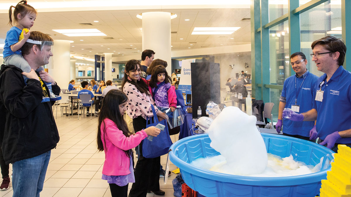 The "Science Safety" station exploding with foam was a popular stop.