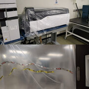 In the Scherer Lab, researchers and Facilities Management crews made sure to protect critical equipment.