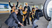 Employees got into the photo booth spirit at the Academic Affairs PACT celebration, which recognized their achievement of earning Gold or Platinum pins. The PACT Program honors employees and faculty members who exemplify problem solving; ability, attitude, and accountability; communications and compassion; and teamwork.