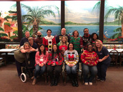 Front row (left to right): Kerri Perry, Gin Dang, S. Mercedez Wright, Taylor Nousch, Yvonne Hyland, Windee Ursery, and Beth Ross; Back row (left to right): Cheryl Mansir, Paul Schaaf, Harris Yahya, Caleb Granbery, Steve Mizsak, Jean Phillips, Jeremy Preston, and Robyn Preston