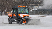 Workers were out in force snow plowing roads during the storm.