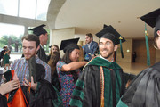 UTSW Medical School students in lobby following commencement