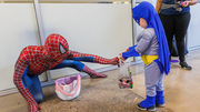 Spiderman meets Batman.
