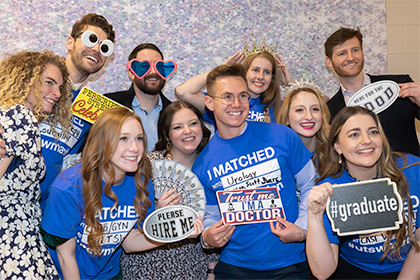 group of students with disguises