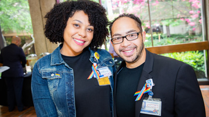 Attendees at UTSW pride event smiling