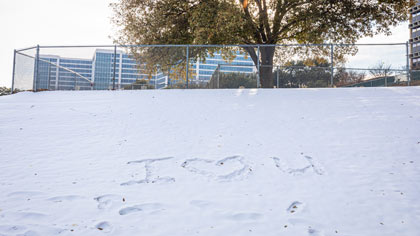 I love you written in snow