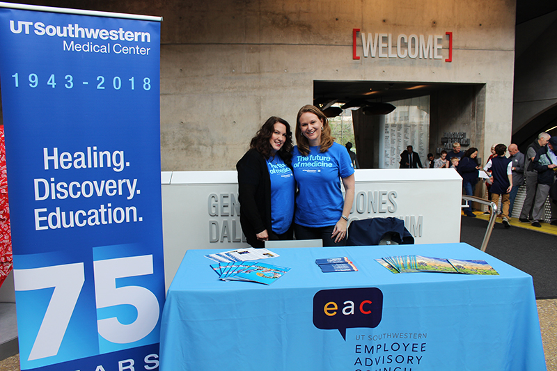 Employee Advisory Council members Monya Powell and Julie Buchl greeted employees and guests as they entered the museum.